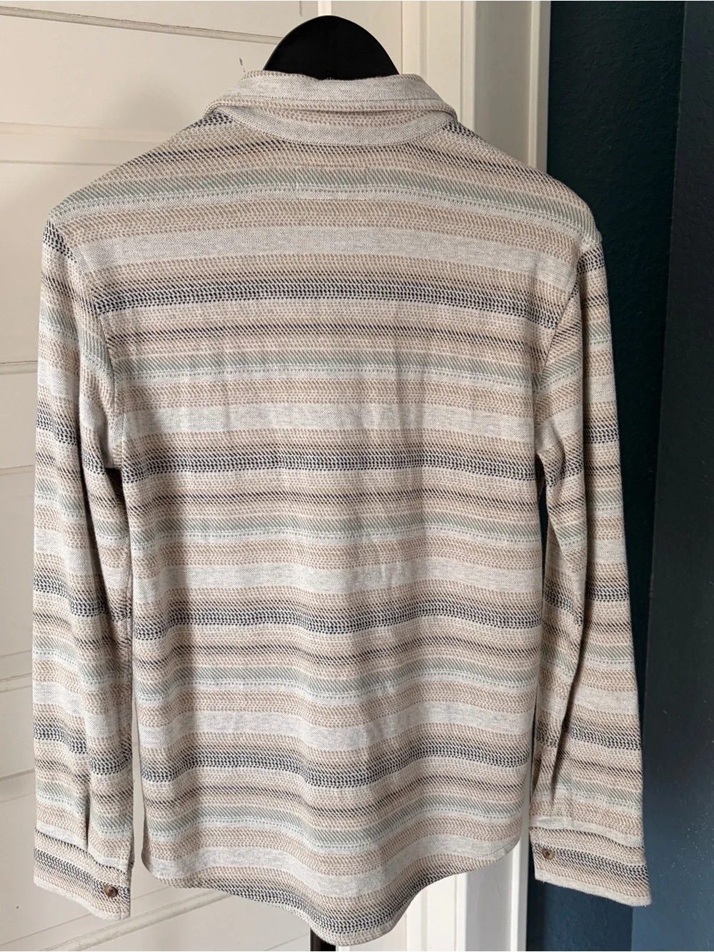 Boy’s Old Navy Beige, Gray & Cream Striped Shirt Jacket